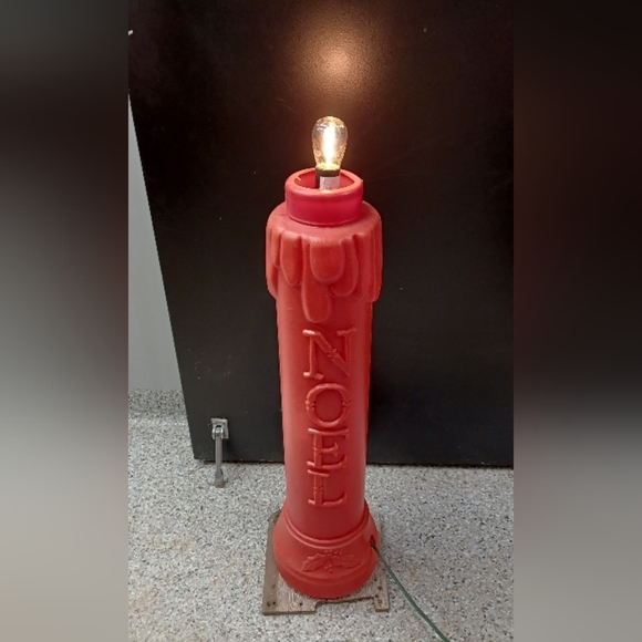 Vintage NOEL Candle Blow Mold Outdoor Holiday Christmas**Tested &  Works - Picture 7 of 7